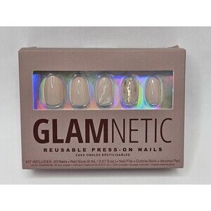 Glamnetic Reusable Press-On Nails Sweetener Short Round 30 Nail Kit New